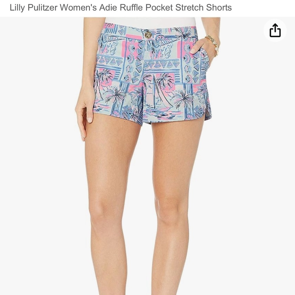 Lilly Pulitzer Adie Ruffle Pocket Stretch Shorts